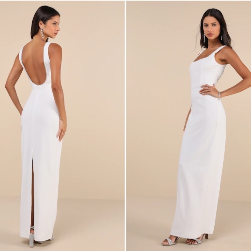 LULU's Bridal Sexy Classic Modest Elegant Sophisticated Flattering Maxi Gown